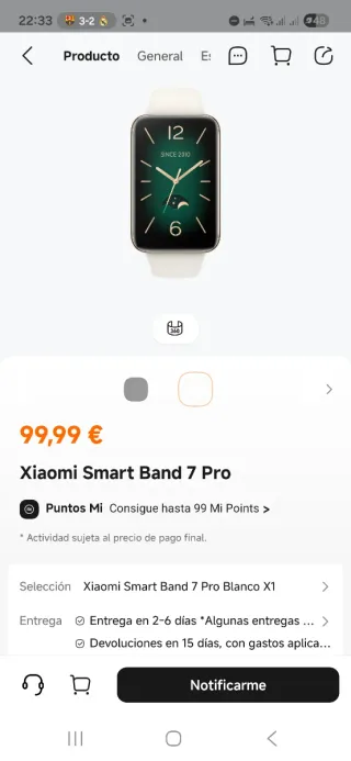 Xiaomi Smart Band 7 Pro - Dorado/Blanco