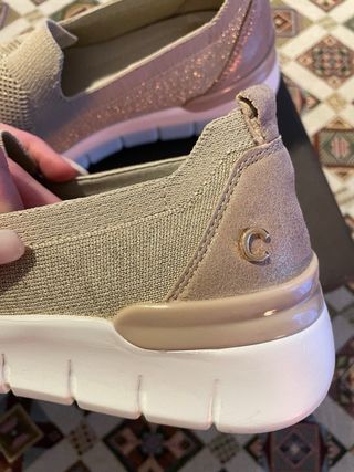 Scarpe beige/oro donna