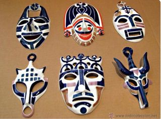 6 Máscaras Cerámica Sargadelos