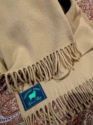 Bufanda Lana Natural Green Sheep Beige160x60