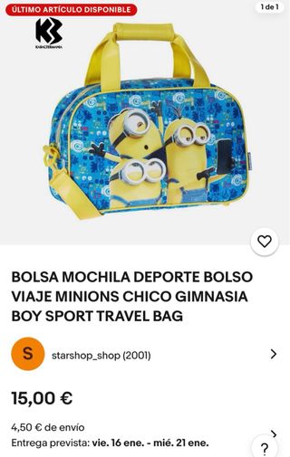Bolso de deporte/ viaje Minions