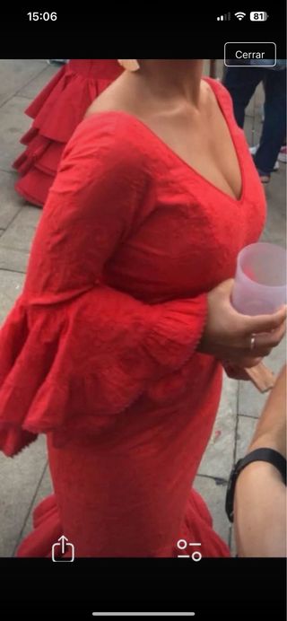 Vestido de flamenca rojo Micaela Villa talla 36