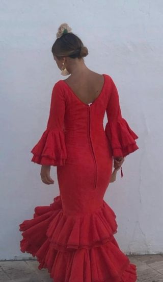 Vestido de flamenca rojo Micaela Villa talla 36