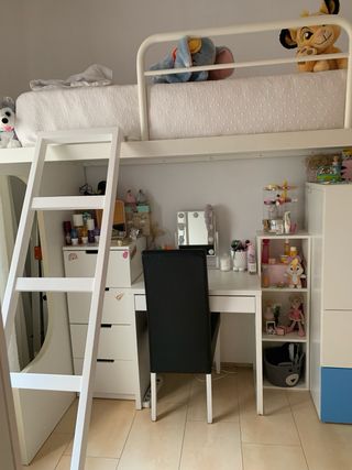 Estructura Cama Alta Blanca