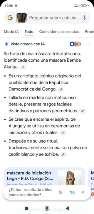 Máscara Africana Bembe Antigua 43cm