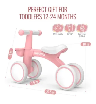 Bicicleta Umatoll sin pedales rosa