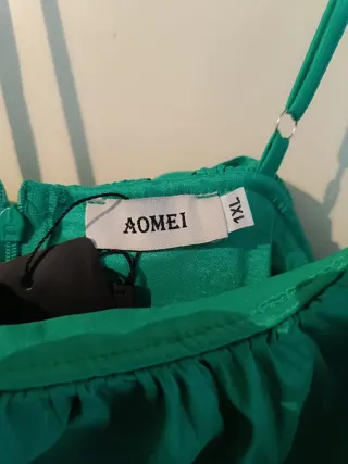 Vestido verde con volantes