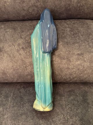 Figura Virgen y Niño antigua hecha a mano