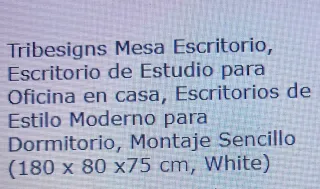 Mesa de escritorio Tribesigns blanca