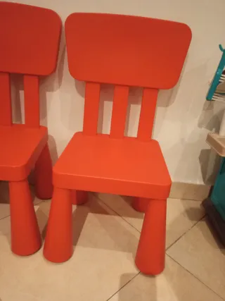 2 Sillas Infantiles Rojas Ikea