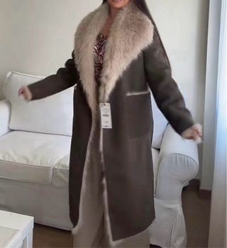 Abrigo reversible Zara pelo doble faz