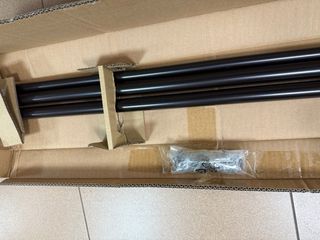 Barra de cortina metálica negra 183-366 cm