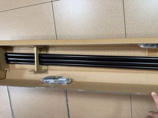 Barra de cortina metálica negra 183-366 cm