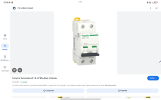 PIA / Interruptor Automático 2P 25A