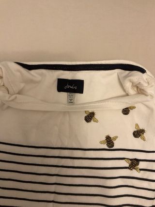 Vestido camiseta con bonitas abejas bordadas 6/8