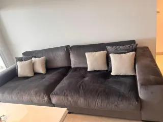 Sofá 4 plazas gris oscuro