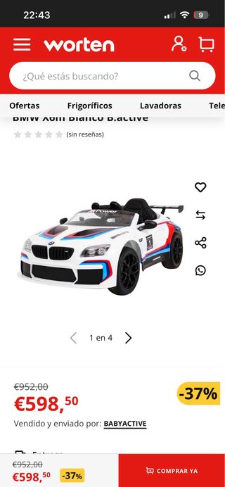Coche Eléctrico Infantil BMW M6 GT3