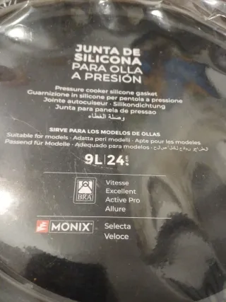 Junta Silicona Olla Presión BRA 9L 24cm