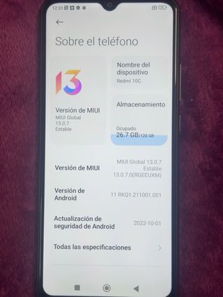 Xiaomi Redmi 10C 128GB Gris