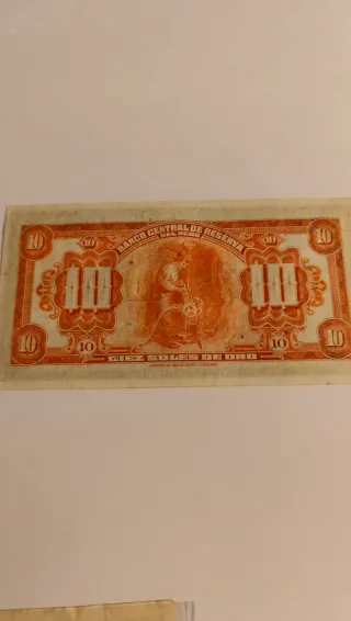 2 Billetes 10 Soles de Oro Perú