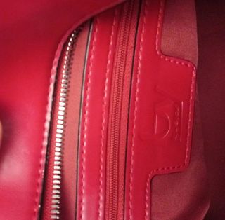 Borsa rossa in pelle