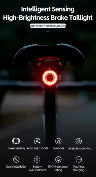 Casco con luz de frenado, luz trasera inteligente.