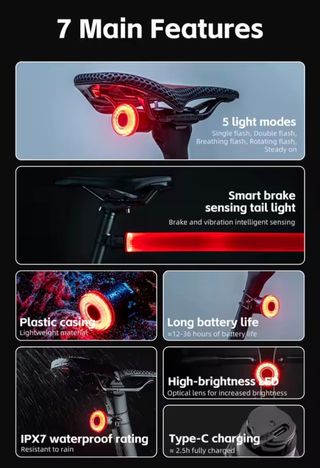 Casco con luz de frenado, luz trasera inteligente.