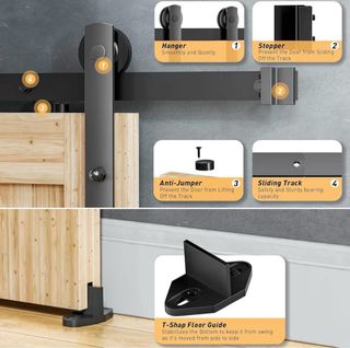 Puerta corredera madera mas kit de accesorios