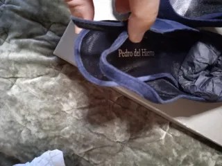 Sandalias ante azul peep toe