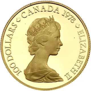 Moneda Oro 1/2 Oz 100 Dólares Canadá 1978