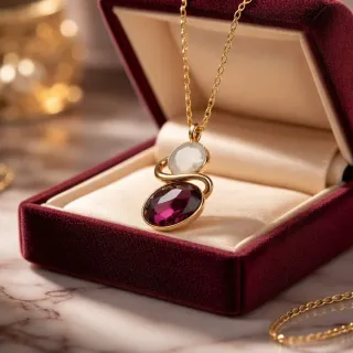 Collar chapado oro 18klt con piedras