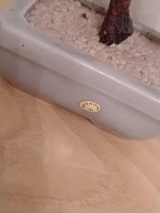 Bonsai decorativo in giada rosa e vetro colorato