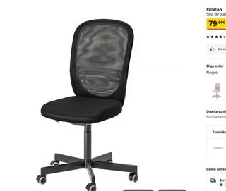 Silla escritorio IKEA FLINTAN con reposabrazos