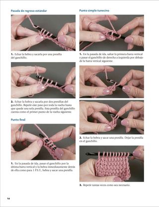 Guía iniciación Punto Tunecino tejido a Ganchillo