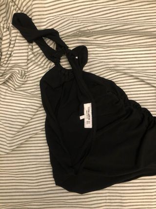 Pull&Bear Vestito Midi Cut Out Nero Tg S