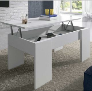 Mesa de centro elevable blanca