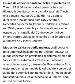 Pantalla Carplay y Android Auto para Coche (Nueva)