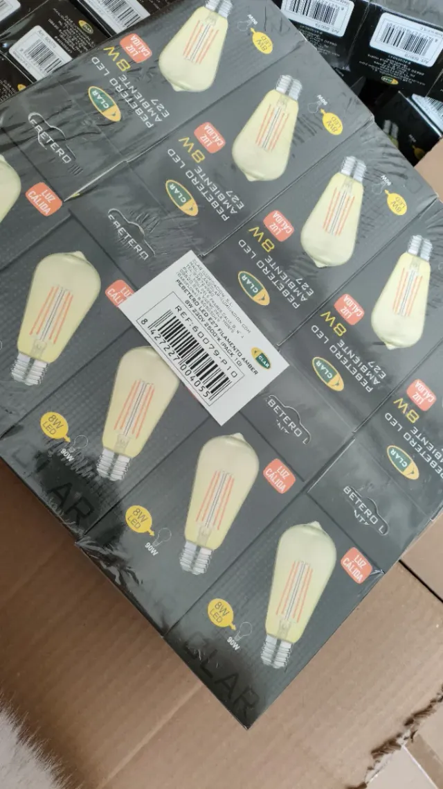 Bombilla LED E27 Vintage 8W Luz Cálida (Pack 10)