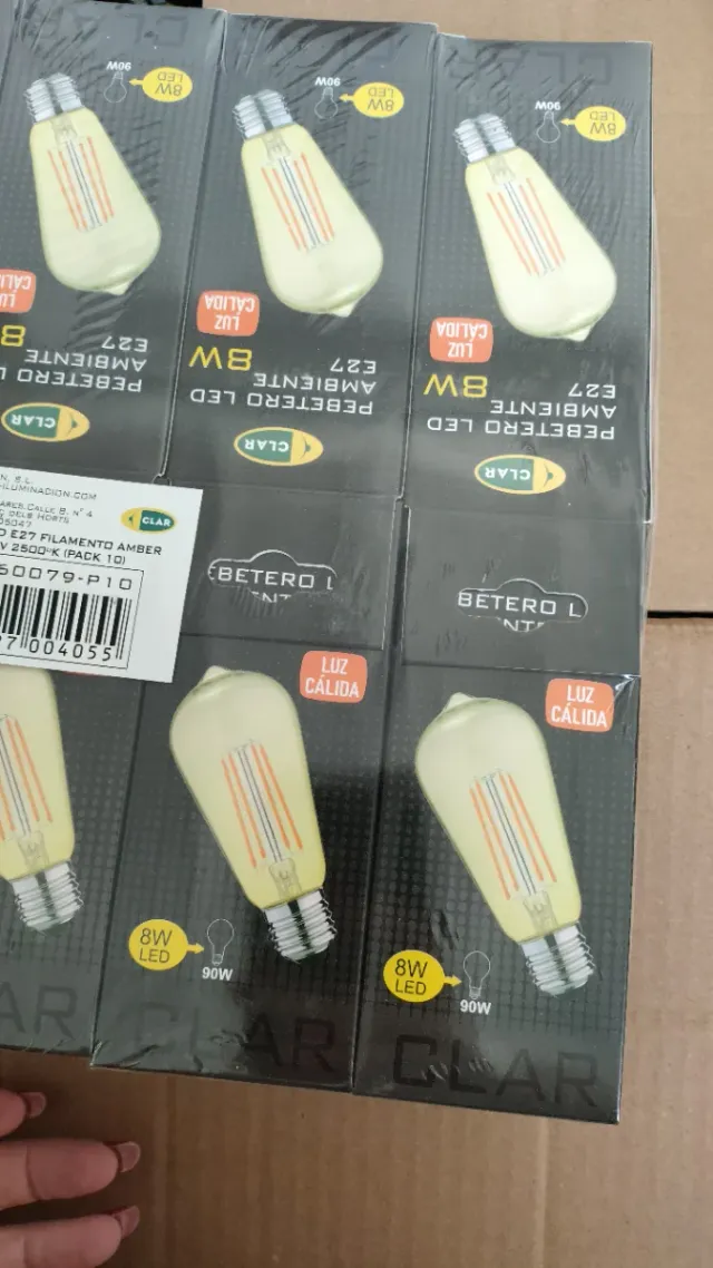 Bombilla LED E27 Vintage 8W Luz Cálida (Pack 10)