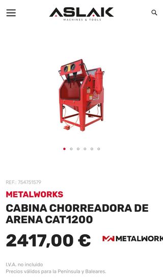 Cabina de chorreado de arena