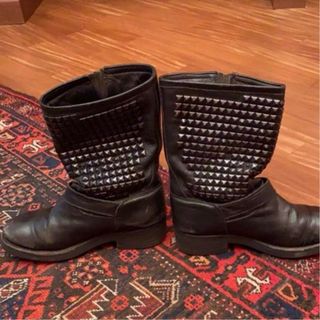 Stivali biker Ash pelle e borchie nere taglia 38