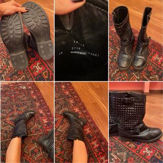 Stivali biker Ash pelle e borchie nere taglia 38