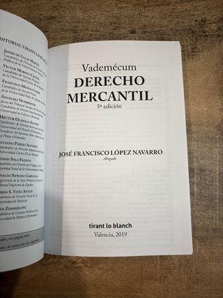 Derecho mercantil vademécum
