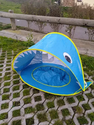Tienda campaña infantil tiburón azul