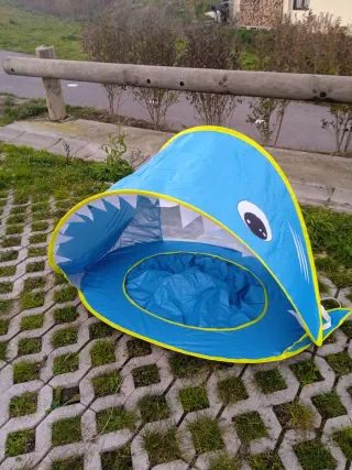 Tienda campaña infantil tiburón azul