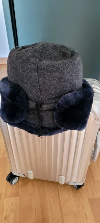 Gorro Ushanka Invierno azul (gris)