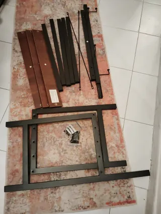 Perchero zapatero metal y madera