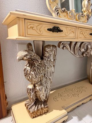 Consola Barroca Madera Maciza Tallada