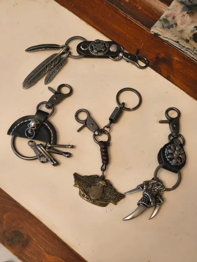 4 Portachiavi Metallici Harley Davidson Motociclista