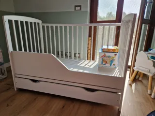 Lettino 120x60 con materasso e cassettone